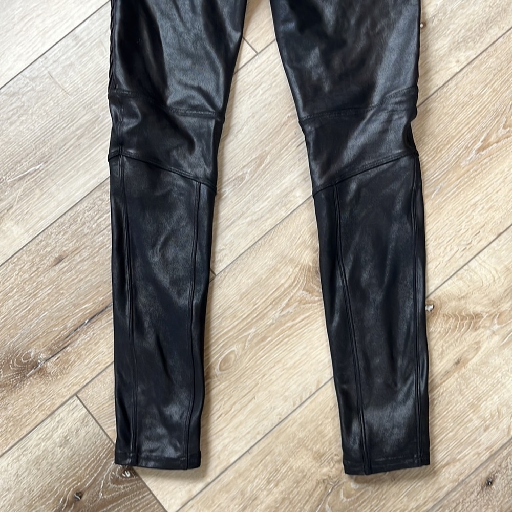 Spanx Black Moto Faux Leather Leggings - Picture 9 of 10